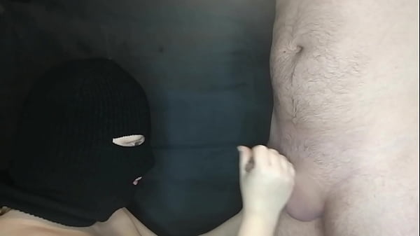 my step sister’s hot mouth sucks cock while her face is hidden by a balaclava